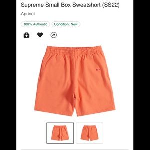 SUPREME Small Box Sweatshort Size SMALL Apricot
